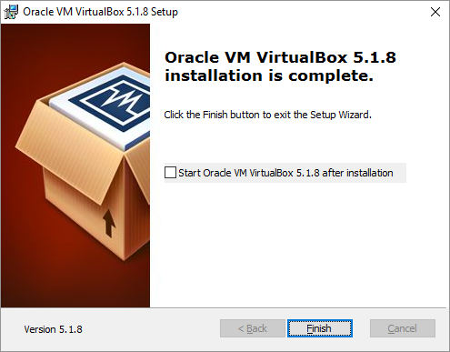 VirtualBox Installation Start VirtualBox