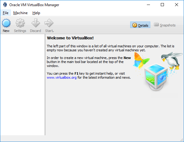 Windows P6 VirtualBox Install Opening VirtualBox